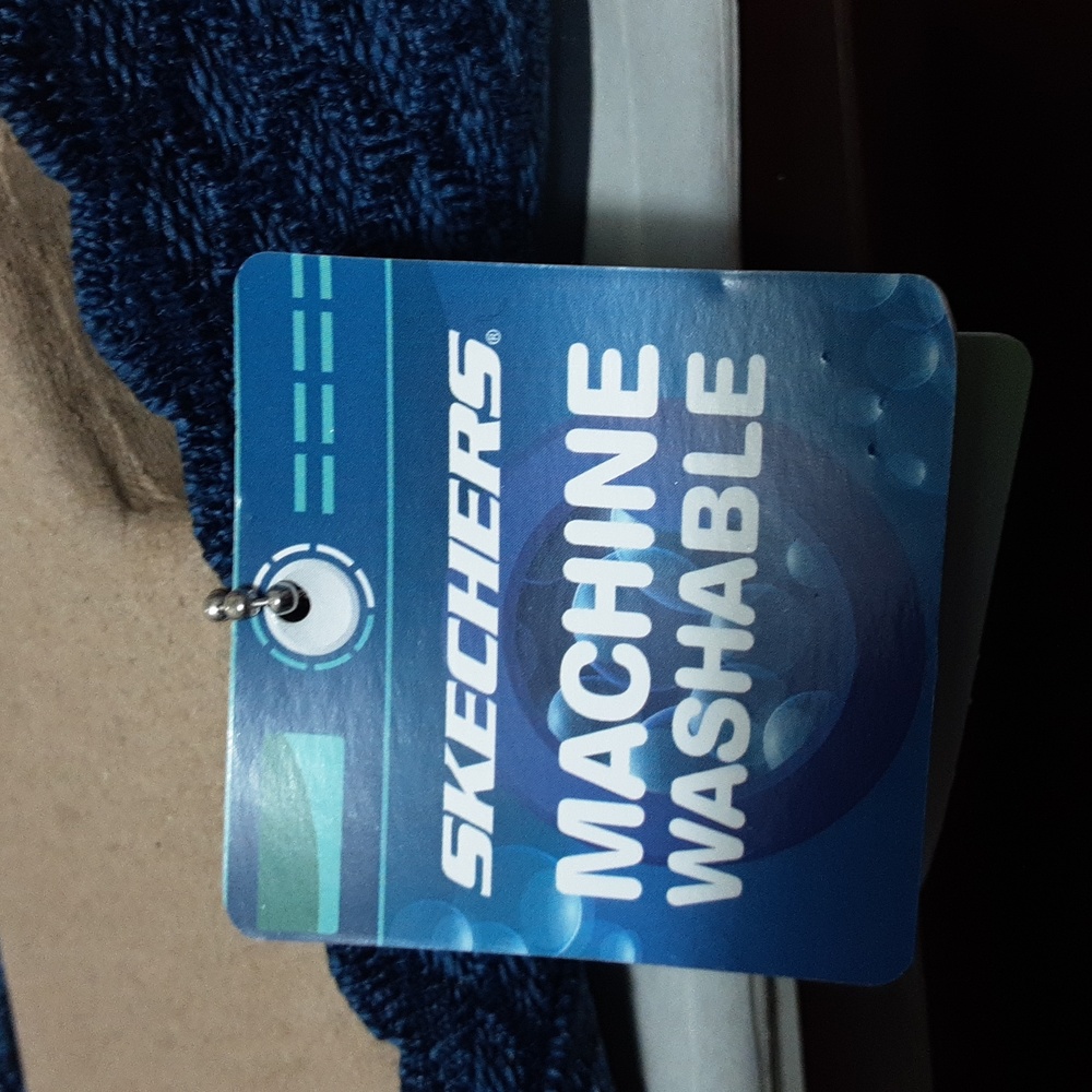 Skechers Blue Scalloped Edge Stretch Woven Flats - Picture 10 of 10